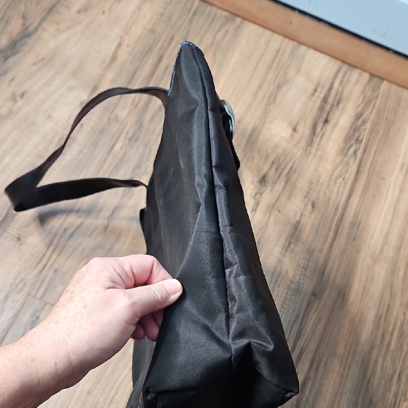 Overland Women's Black Laptop Ready Tote Bag with Silver Buckles - Picture 4 of 14